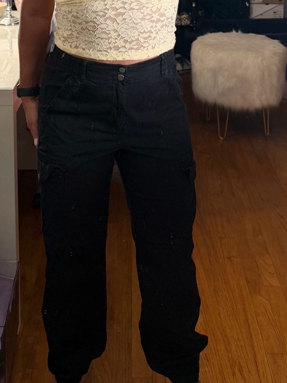 Garage Black Boyfriend Cargo Jeans